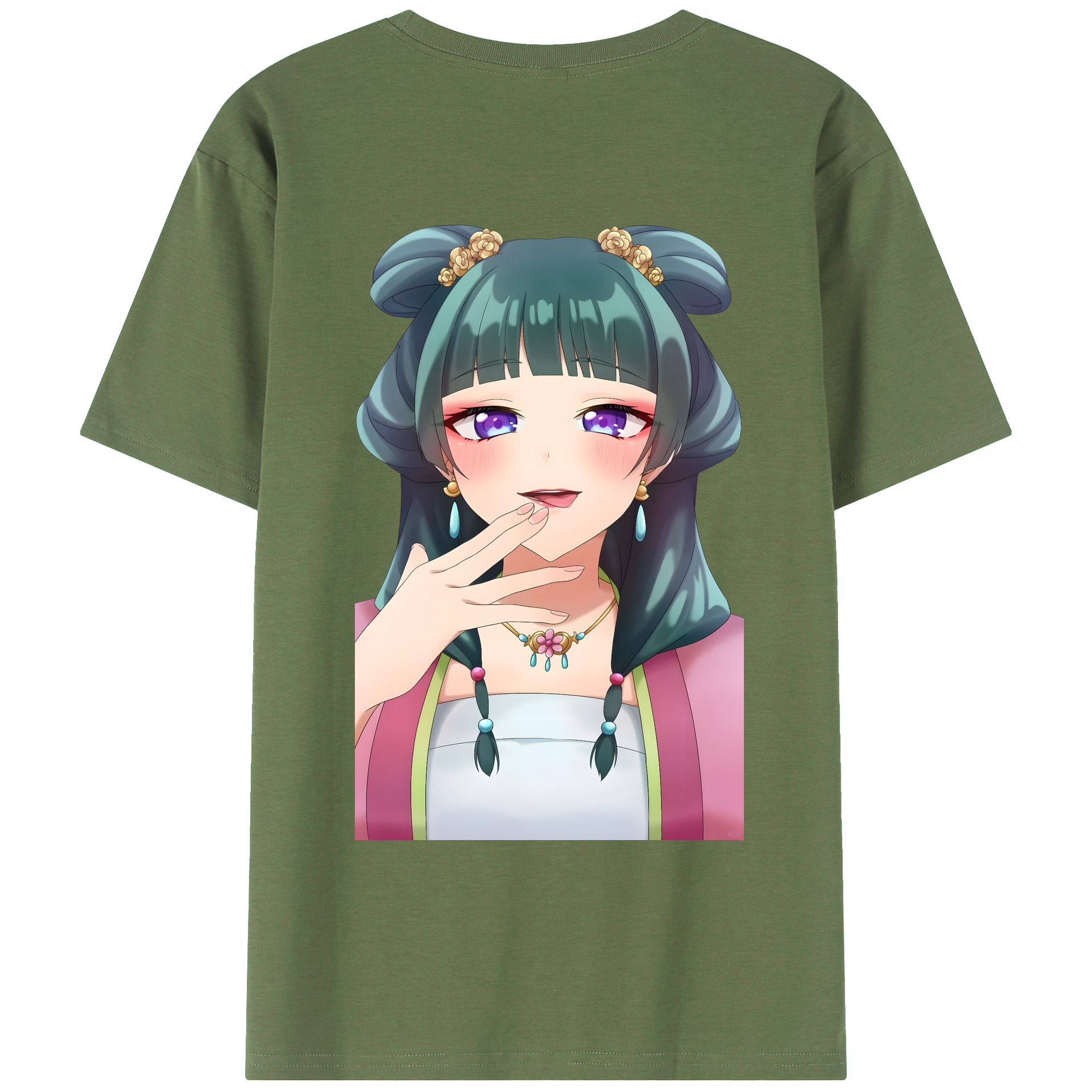 （画像用） 薬屋のひとりごと The Apothecary Diaries 綿100％ メンズ半袖Tシャツ（バックプリント） 通気性